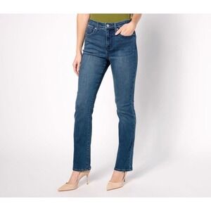 NYDJ Mini Boot Jeans Womens Size 2 Blue Denim Stretch Slim Fit High Waist